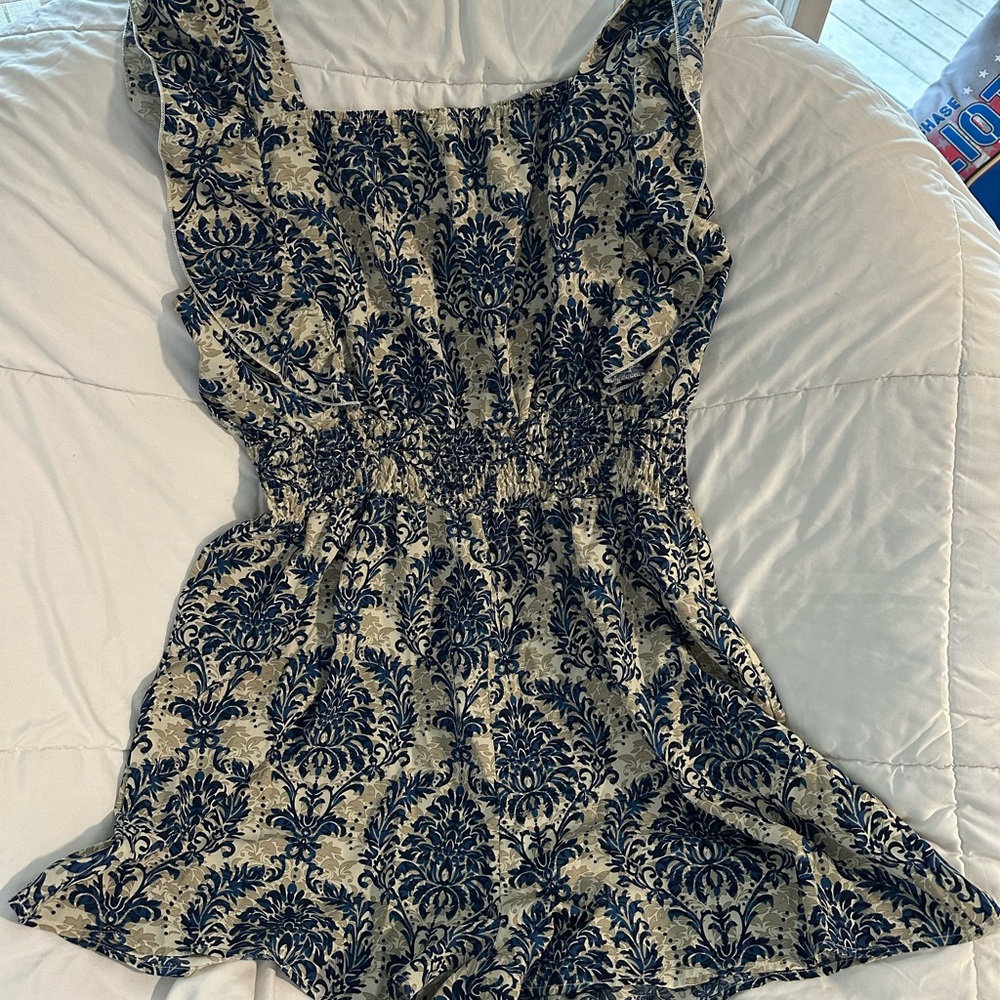 SHEIN Blue and Cream Floral Romper